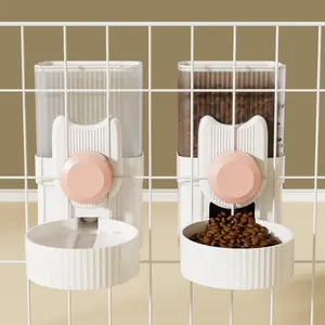 Automatic Pet Bowls Cage Hanging Feeder Pet Water Bottle Food Container Dispenser Bowl For Puppy Cats Rabbit