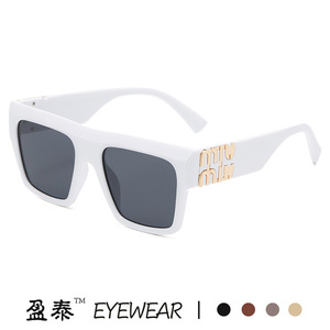 M Shape <b>Square</b> Oversized <b>Sunglasses</b> For Women UV400 Protection Plastic And Metal Frame Black Color - Product Image 5
