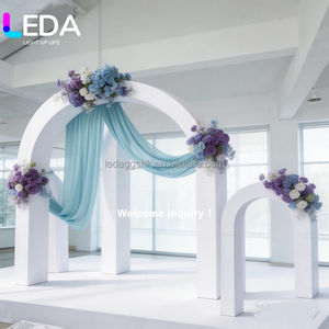 LEDA Factory Price Wedding Stage <b>Backdrop</b> 3D Pvc White Arch <b>Stand</b> For Aisle Decoration - Product Image 2
