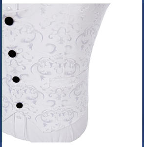 Set di abiti da 5 pezzi per matrimonio da uomo <span class=keywords><strong>bianco</strong></span>/nero con motivo floreale per abiti da lavoro formali - Product Image 5