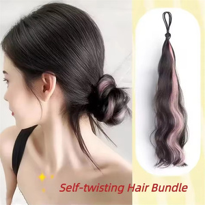 9 Couleurs Extensions <span class=keywords><strong>de</strong></span> Cheveux Synthétiques Perruques Bundle Femmes Augmenter les Cheveux Nouveau Style Low Tied Ponytail Fluffy Highlights <span class=keywords><strong>Coiffure</strong></span> - Product Image 2
