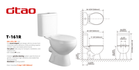 WC moderne en céramique compact allongé avec macérateur, norme européenne, à double chasse, à poser au sol, siphon en P de 180 mm