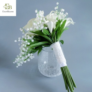 Bouquet de mariée en lys Calla, roses artificielles, diamants et perles, pour <span class=keywords><strong>mariage</strong></span>, anniversaire de <span class=keywords><strong>mariage</strong></span>, enterrement de vie de jeune fille, style campagne française - Product Image 6