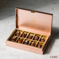 Luxueux Coffret de Chocolats, Boîte de Dattes Fraîches Emballées pour le Ramadan Arabe, Coffret Cadeau Or Eid Mubarak, Emballage de Dattes Sèches Saoudiennes