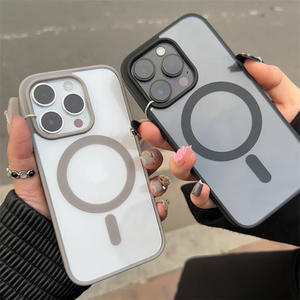 Custodia per telefono cellulare di lusso per <span class=keywords><strong>iPhone</strong></span> 16 15 14 13 12 <span class=keywords><strong>11</strong></span> <span class=keywords><strong>Pro</strong></span> Max antiurto <span class=keywords><strong>con</strong></span> finitura opaca compatibilità Wireless - Product Image 5