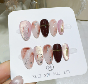 <span class=keywords><strong>Uñas</strong></span> Postizas Hechas a Mano al por Mayor, Material Acrílico de Alta Calidad, <span class=keywords><strong>Diseños</strong></span> de Almendra para <span class=keywords><strong>Uñas</strong></span> con Pegamento - Product Image 4