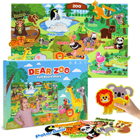 Jungle Animals 43x28 pouces flanelle conseil ensemble éducatif préscolaire apprentissage interactif conte jouet Zoo feutre histoire conseil ensemble