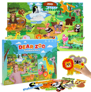 Juego <span class=keywords><strong>de</strong></span> tablero <span class=keywords><strong>de</strong></span> franela <span class=keywords><strong>de</strong></span> 43x28 pulgadas <span class=keywords><strong>de</strong></span> animales <span class=keywords><strong>de</strong></span> la jungla, juego educativo <span class=keywords><strong>de</strong></span> aprendizaje preescolar, juguete interactivo para contar cuentos, juego <span class=keywords><strong>de</strong></span> tablero <span class=keywords><strong>de</strong></span> Historia <span class=keywords><strong>de</strong></span> fieltro <span class=keywords><strong>de</strong></span> zoológico - Product Image 4
