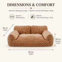 Canapé-lit de luxe pour animaux de compagnie en gros, lit doux en peluche pour chats et chiens avec housse amovible, dossier surélevé, emballé en boîte - OEM/ODM disponible