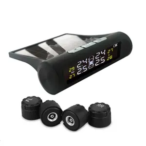 שמשת שמש TPMS LCD רכב צמיג לחץ ניטור מערכת עם 4 חיישנים חיצוניים צמיג לחץ מעורר