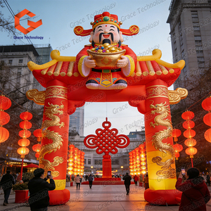 Arche gonflable géante sur le thème du Dieu de la richesse, porte festive pour centre commercial, promotion du Nouvel An - Product Image 3
