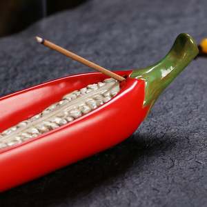 Creative Ceramic Pepper Shape <b>Incense</b> <b>Stick</b> <b>Holder</b> & Burner by ACSASA ARTO for Home Aromatherapy Fragrance - Product Image 4
