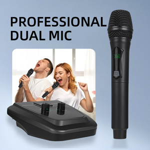 Sistema de micrófono inalámbrico profesional de 2,4G, micrófono dinámico de mano inalámbrico de frecuencia fija de doble canal para fiesta de Karaoke - Product Image 4