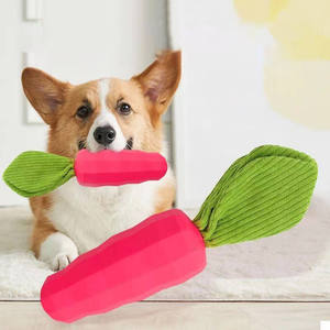 Juguete Masticable para Perros de Goma Resistente con Sonido, en Forma de Zanahoria Roja, Ecológico, con Diseño de Dibujos Animados, Resistente a Mordidas y con Beneficios para la Salud Dental - Product Image 1