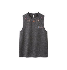 เสื้อกล้ามผ้าฝ้ายปักลายสีขาวรุ่น Heavyweight Sand Washed ปี 2026 ทรงหลวมสบาย ระบายอากาศได้ดี เหมาะสำหรับออกกำลังกาย - Product Image 5
