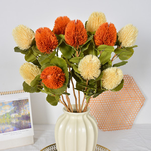 Flores Artificiales de Fábrica, Rama Individual de Plástico y Tela, Estilo Nórdico, Color Otoñal, Decoración para Bodas - Product Image 1