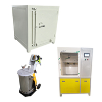 Machine de revêtement électrostatique en poudre contrôlée par PLC, couleur personnalisée, avec cabine de pulvérisation en acier motorisée pour le revêtement des jantes métalliques