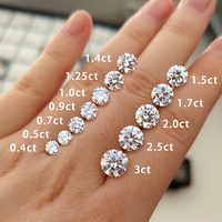 STARSGEM Diamante IGI Sertifikasız Toptan Sentetik İnsan Yapımı Gevşek 0.5 1 1.5 2 3Ct CVD Laboratuvarda Yetiştirilmiş Elmas