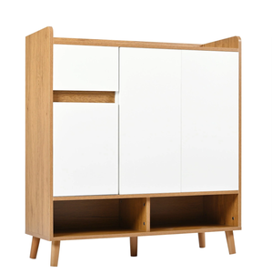 Mobile Porta Scarpe con Cassetti e Ripiani Regolabili, Organizzatore Minimalista per la Casa con Gambe in Legno - Product Image 4