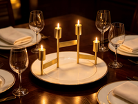 Candélabre pliable en métal à 4 bras, porte-bougie conique doré, petit volume d'emballage, décoration de centre de table pour mariage, fête à domicile