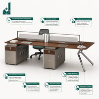 Bureau ergonomique et durable pour personnel de bureau avec poste d'écran moderne, casier et cloison, bureau informatique pour employés