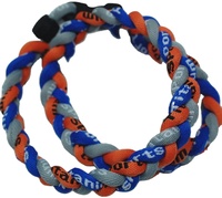 En gros tressé Bleu Orange Gris Baseball Collier Titane Corde Tressé Sport 3 Collier De Corde