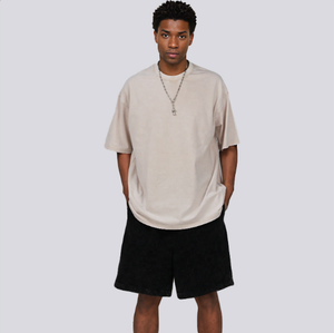 T-shirt Homme 280G Lourd Lavé Imprimé Wax Vintage Coupe Ample Épaules Tombantes Manches Courtes Coton - Product Image 4