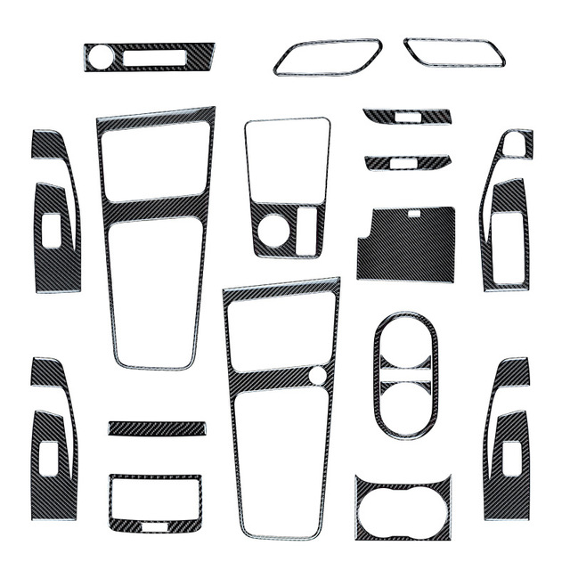 Seat Ateca 2016-2025 Accessories Two-Tone 3K Real Carbon Fiber Epoxy Interior Trim Decorative Sticker Kit Full