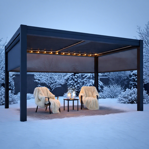 Kit de <span class=keywords><strong>pergola</strong></span> en aluminium facile à installer, toit à lames orientables, imperméable, écologique, durable, pour patio, jardin, gazebo, protection solaire - Product Image 1