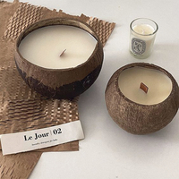 AIKUN Bougies parfumées en cire de soja dans un bol en coquille de noix de coco naturelle de luxe avec logo personnalisé