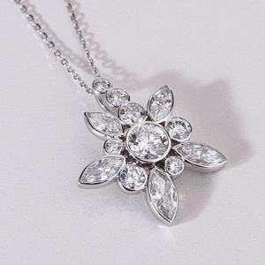 จี้เพชรเลี้ยงในห้องปฏิบัติการสุดหรูหรา พร้อมสร้อยคอทองคำ 14K สำหรับผู้หญิง เครื่องประดับชั้นดี ประดับเพชรระยิบระยับ สวยงามเหนือกาลเวลา - Product Image 4