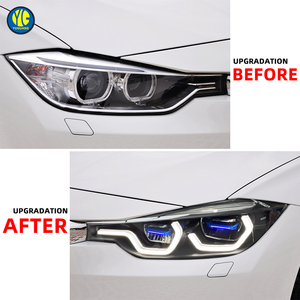 Faros Delanteros YU GUANG para <span class=keywords><strong>BMW</strong></span> Serie 3 <span class=keywords><strong>F30</strong></span> <span class=keywords><strong>320i</strong></span> LCI F35 <span class=keywords><strong>2013</strong></span> 2015 2018, Actualización a LED Completo, Blanco y Amarillo, DRL Conmutable, Faros Ikon - Product Image 4
