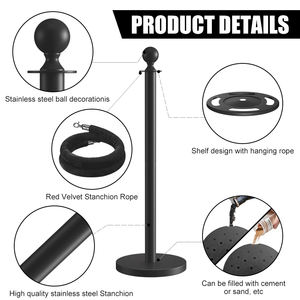 Barriere per Code e Gestione della Folla, Pali Neri per Aeroporti, Barriere Stradali di Sicurezza a Prezzi Convenienti - Product Image 3