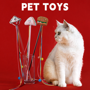 Set di Giocattoli per <span class=keywords><strong>Gatti</strong></span> in Peluche a Forma di Cibo di Alta Qualità con Nastri Colorati per Regalo - Product Image 2