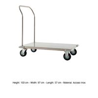 Carrello in acciaio inox 57 × 97 × 103 h cm Gi-Metal
