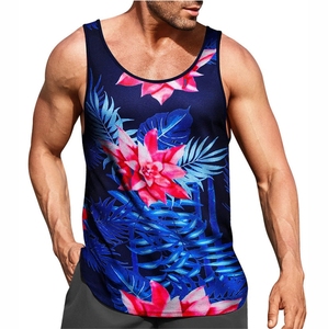 Camisetas sin mangas al por mayor para hombre, estilo casual de verano, ropa deportiva, material ligero, corte de axila amplio, cuello redondo, camisetas sin mangas para hombre - Product Image 1