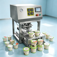 Machine de remplissage et de scellage de gobelets en plastique SUS304 pour yaourt, gelée et pouding