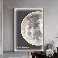 Mond-Wohnzimmer-Dekorationsgemälde Hochwertiges Eingangsbereich-Wandbild Sofa-Hintergrundwand Bodenleuchte Kristallporzellan Chinesisch