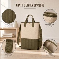 Sac fourre-tout de marché en toile de coton 16 oz, réutilisable, avec fond matelassé, doublure recyclée, zéro déchet, personnalisable avec logo, vente en gros
