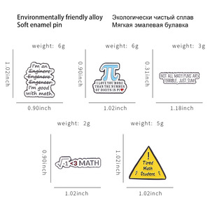 Broche de Metal Chapado en Oro con Diseño de Letras de Aleación, Serie Nueva y Elegante, Venta al por Mayor, Broche con Forma de <span class=keywords><strong>Pi</strong></span> Matemática Europeo Americano - Product Image 3