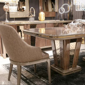 Table à manger italienne vintage moderne, ensemble de salle à manger, meubles en bois, meubles anciens, appartement de luxe, villa, table à manger 8 à 10 places - Product Image 2