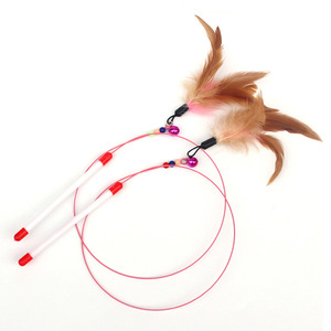 Sypet <b>Cat</b> Teaser Feather Bell Long Handle <b>Interactive</b> <b>Toy</b> Durable Boredom Buster For <b>Cats</b> - Product Image 2