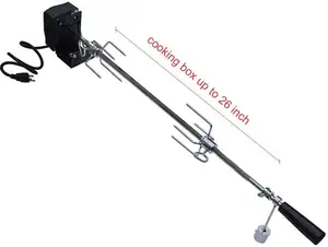 Universal BBQ Grill Rotisserie Kit With Spid Rod Rotisserie 220-240V AC Motor Bakelite Handle