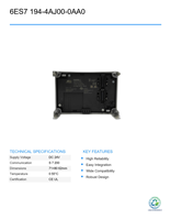 Módulo de E/S Industrial Siemens 6ES7 194-4AJ00-0AA0 Usado con Ethernet IP67 Modbus EtherCAT Entradas/Salidas Analógicas/Digitales