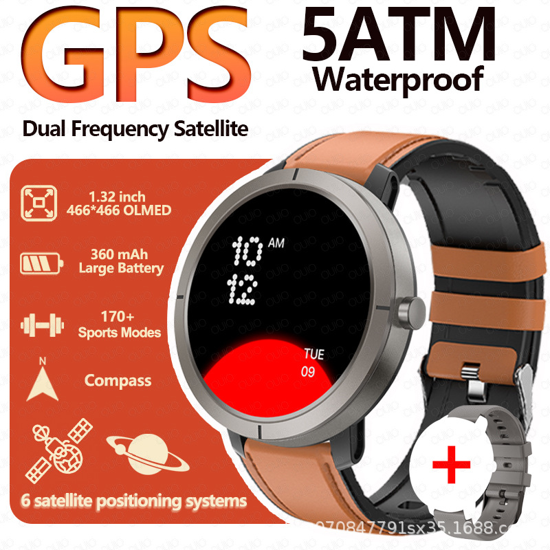 Dm76 gray brown leather belt