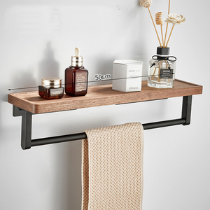 Étagère à shampoing pour salle de bain en noyer moderne-Support de <span class=keywords><strong>douche</strong></span> mural et <span class=keywords><strong>porte</strong></span>-serviettes - Product Image 2