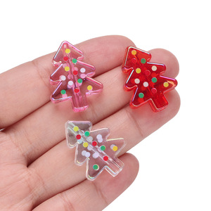 Llavero de acrílico con forma de árbol de Navidad, color aleatorio, accesorio de joyería para correa de teléfono DIY - Product Image 4