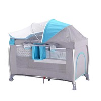 Lit bébé en métal OEM ODM en gros, parc pour bébé portable, pieds en aluminium amovibles, simplicité moderne, chambre à coucher, salon