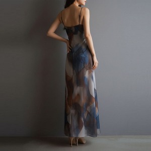 Robe en maille imprimée tie-dye vintage 2026, style coréen, robe de soirée, style féerique, vestidos <span class=keywords><strong>grunge</strong></span> gothique, robe midi à bretelles spaghetti - Product Image 4