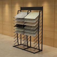 Étagère de présentation au sol en métal sur mesure pour les magasins de vente de carreaux de céramique, revêtement en poudre noire, modèle HC